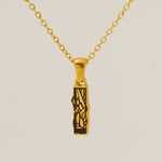 Gold color / 1 Piece Classic Bark Grain Unique Letter I Stainless Steel  Gold Color Unisex Pendant Necklaces Picture9